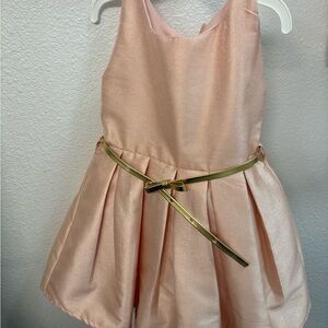 Fancy Pink Kids Easter Dress with Gold Belt